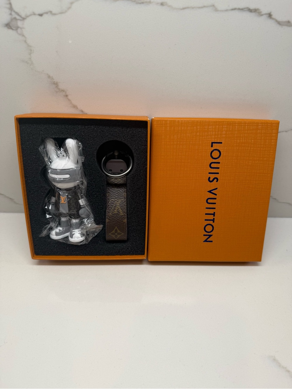 Louis Vuitton-Style “Robot Bunny/DJ Bunny Boxer” Keychain/Bag Charm